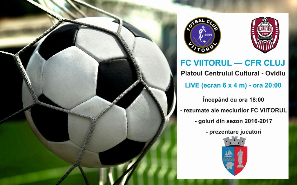 Meciul FC Viitorul – CFR Cluj va putea fi urmărit pe un led de șase metri