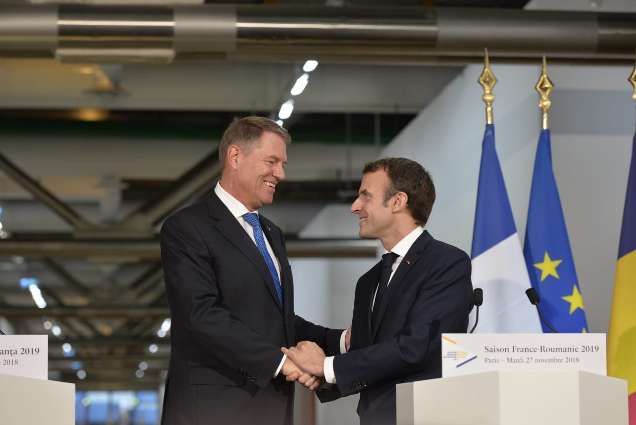 Sezonul România-Franța s-a deschis la Paris, în prezența președinților Klaus Iohannis și Emmanuel Macron