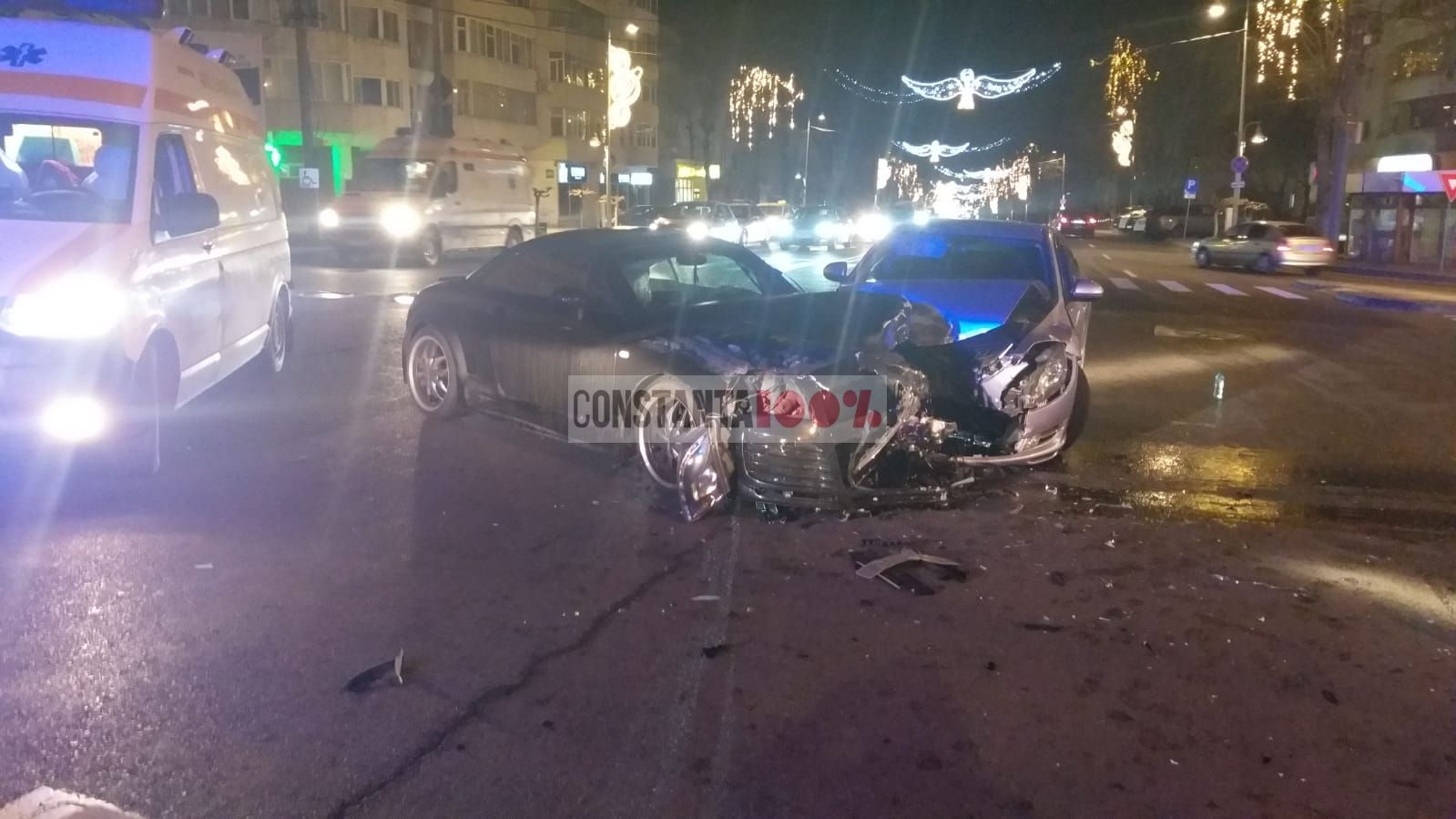 Accident pe bd. Tomis din Constanța între o Mazda și un Audi