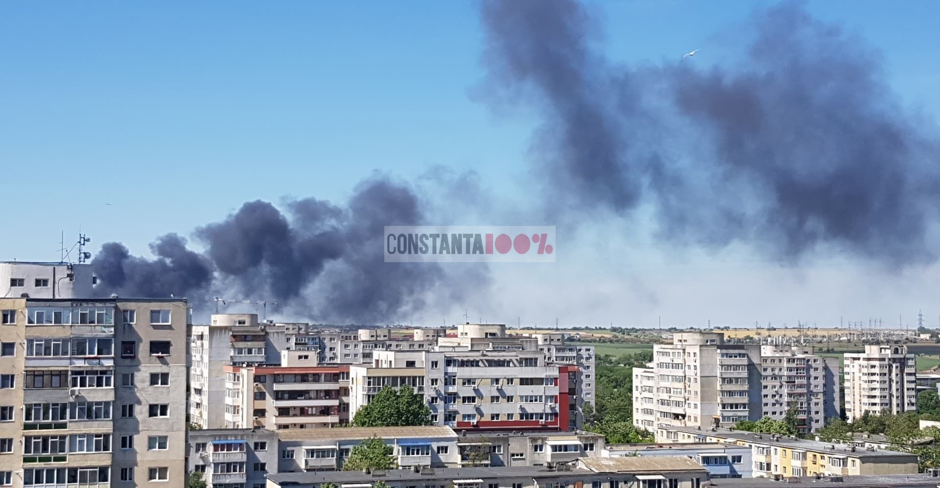 FOTO VIDEO Incendiu la o hală de construcții din Constanța