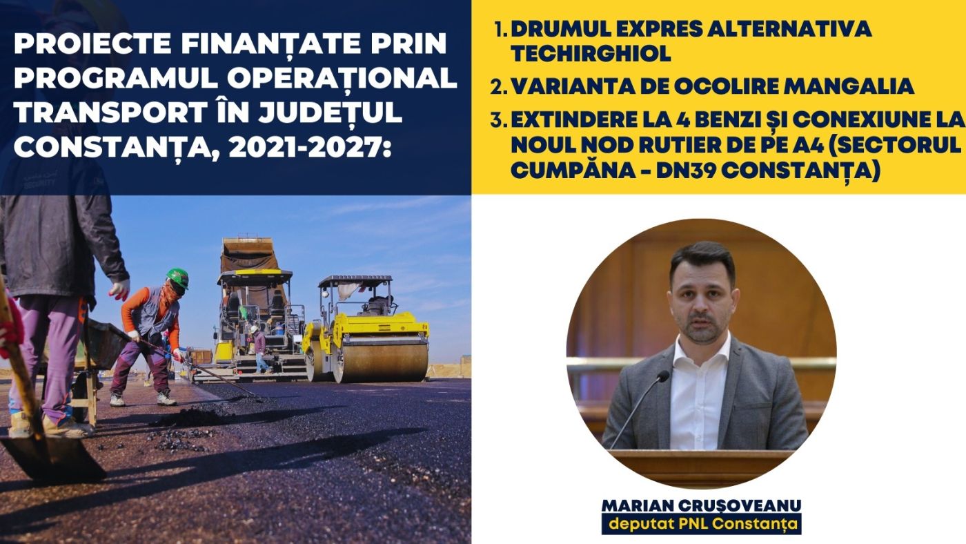 Trei mari proiecte de infrastructură rutieră pentru județul Constanța, finanțate din fonduri nerambursabile
