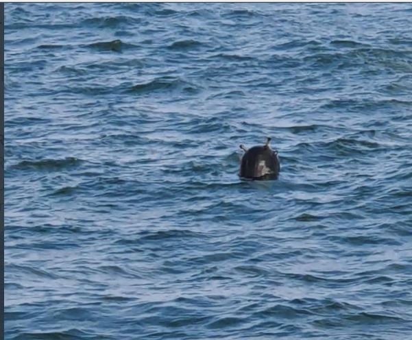 Mină marină, observată în largul Mării Negre, la 70 de kilometri travers de Capu Midia