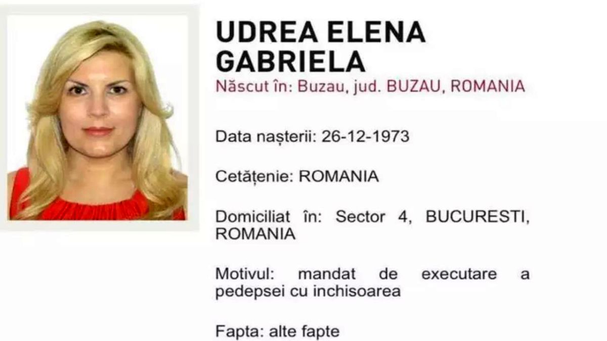 Unde este Elena Udrea? Poliția nu a găsit-o acasă pentru a o conduce la închisoare