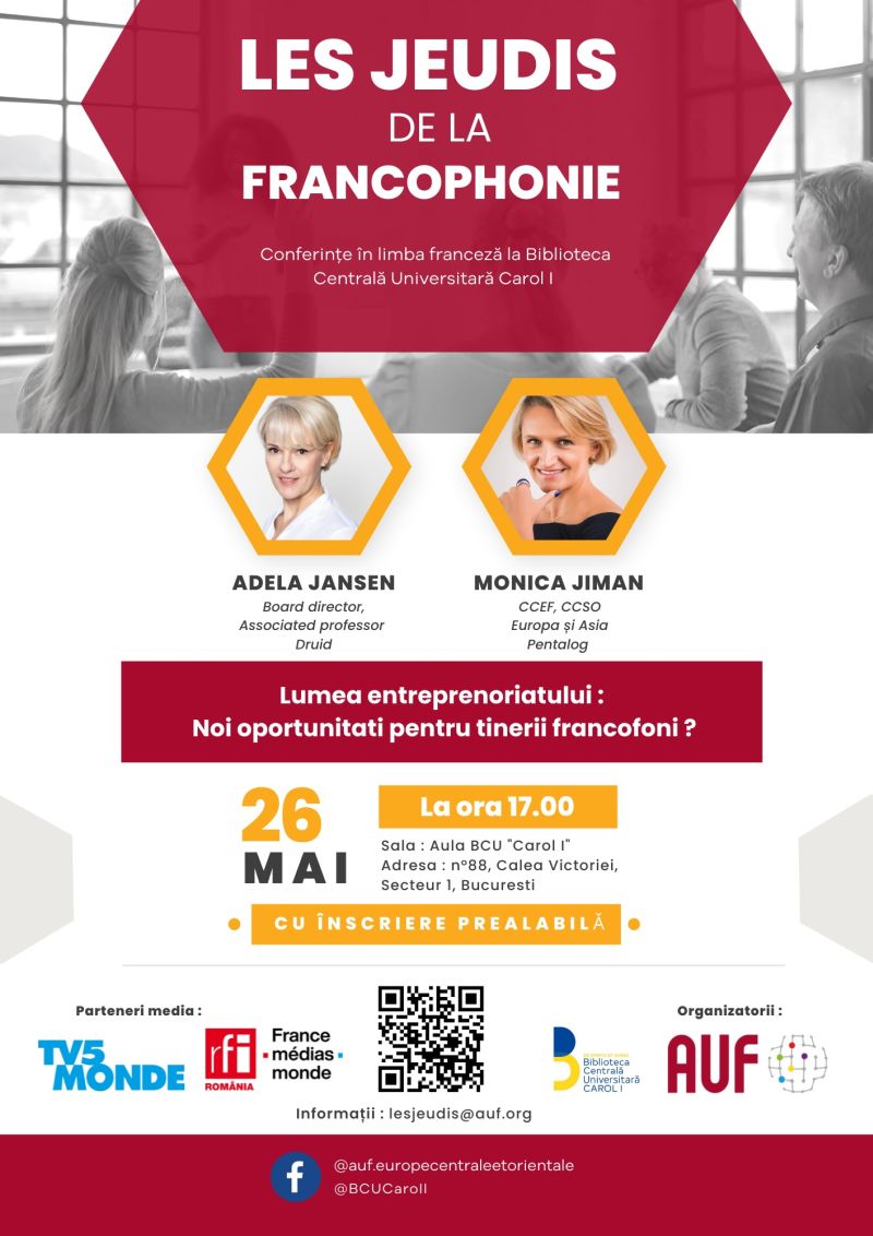 Lansarea „Jeudis de la Francophonie”. Un ciclu de conferințe în limba franceză în fiecare ultima joi a lunii