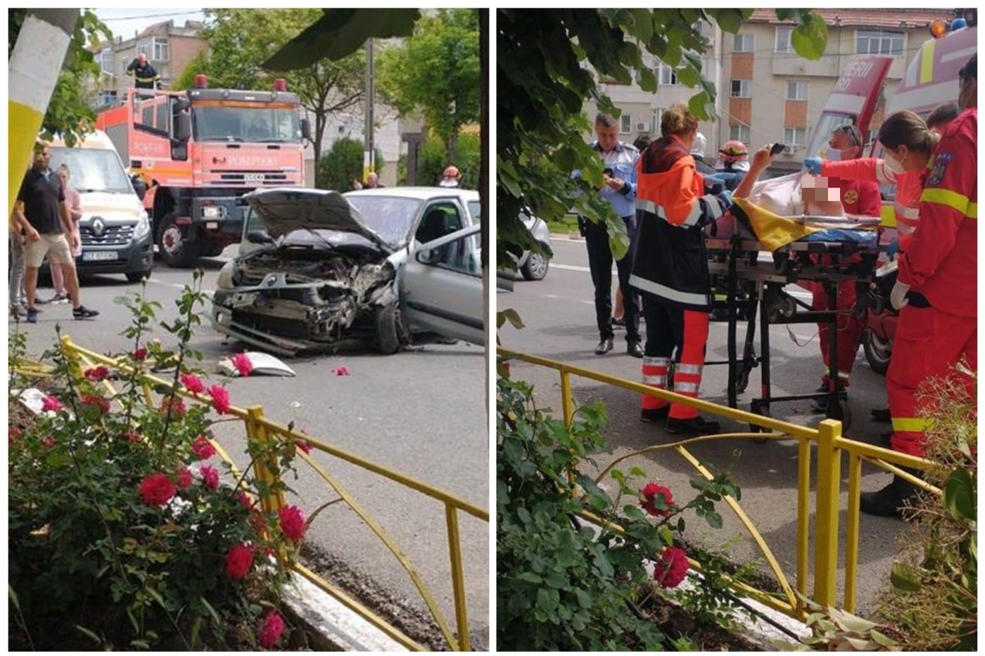 Un șofer de 81 de ani a ajuns la spital după ce a intrat cu mașina în stâlp