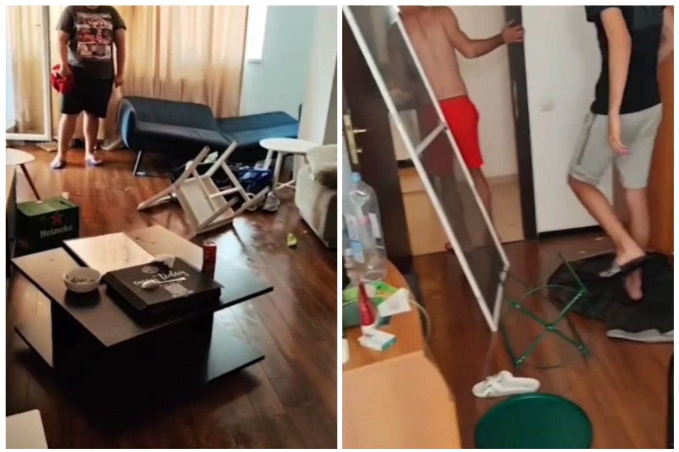 Apartament din Mamaia devastat de cei care l-au închiriat VIDEO