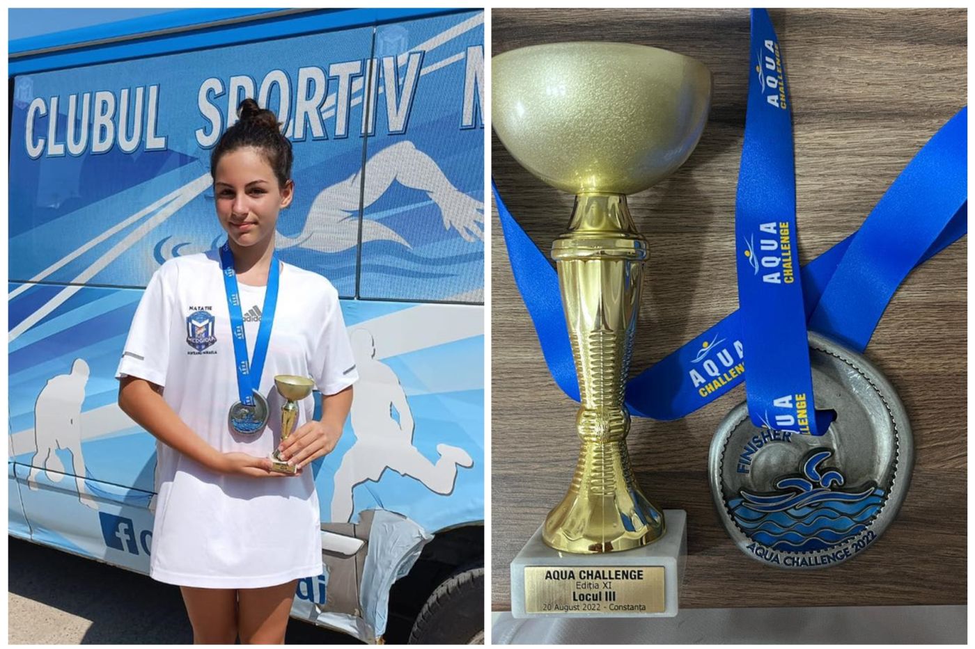 Mihaela Munteanu, de la Clubul Sportiv Medgidia, pe podium la Maratonul de Înot din Marea Neagră