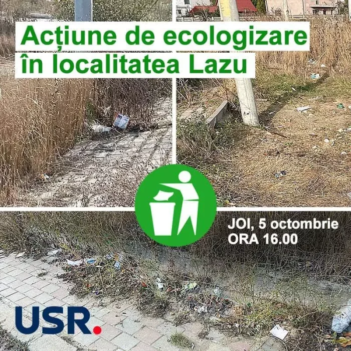 USR face curățenie în Lazu: „Dacă primăria nu vrea să facă, facem noi!”